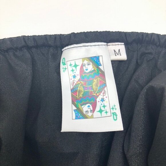 Queen Of Sparkles Black Pleat Shimmer Top Size M - Picture 4 of 6